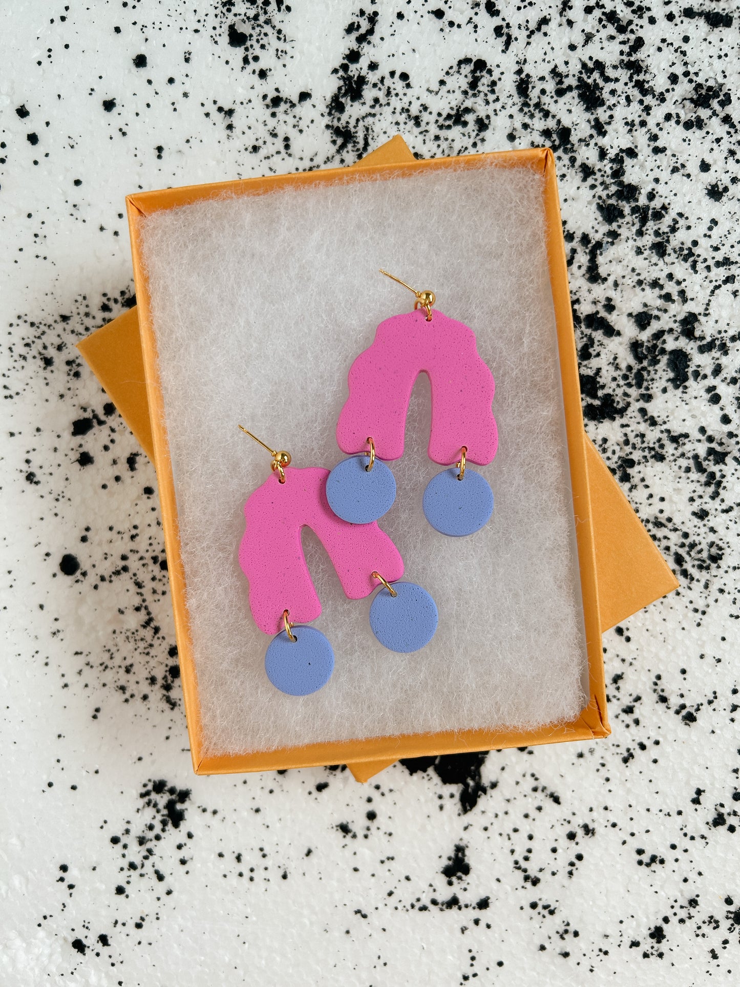 Pink Wavy Arch Earrings