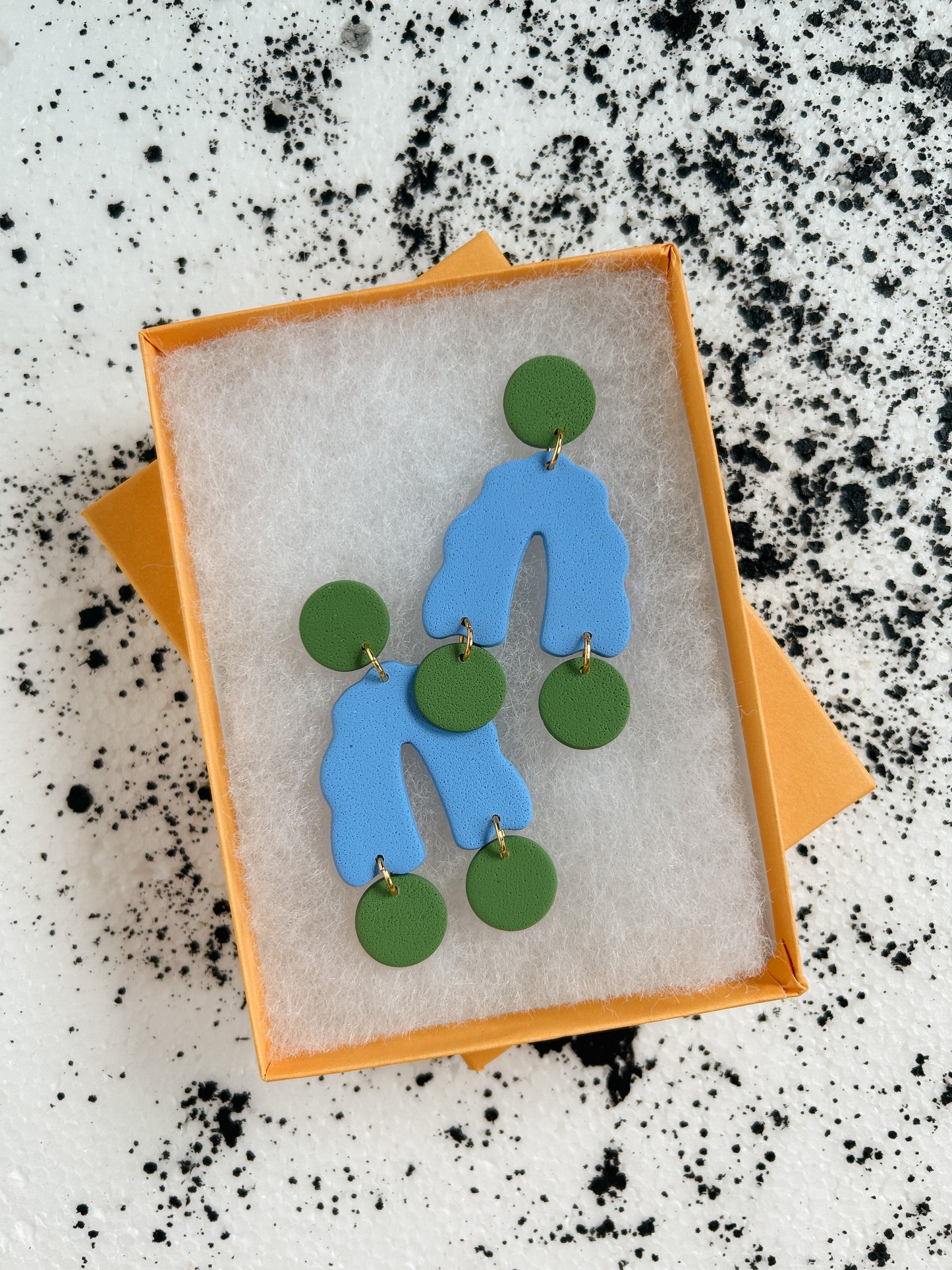 Blue Wavy Arch Earrings