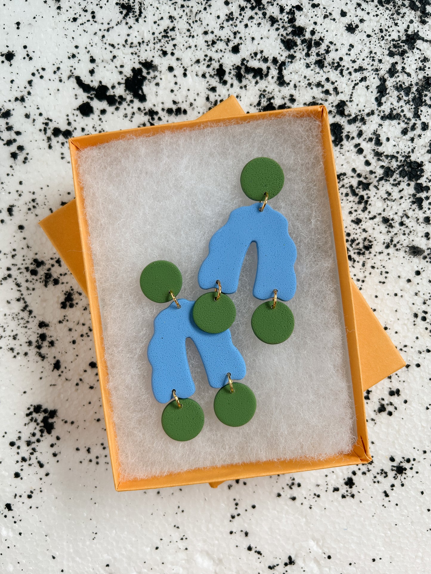 Blue Wavy Arch Earrings