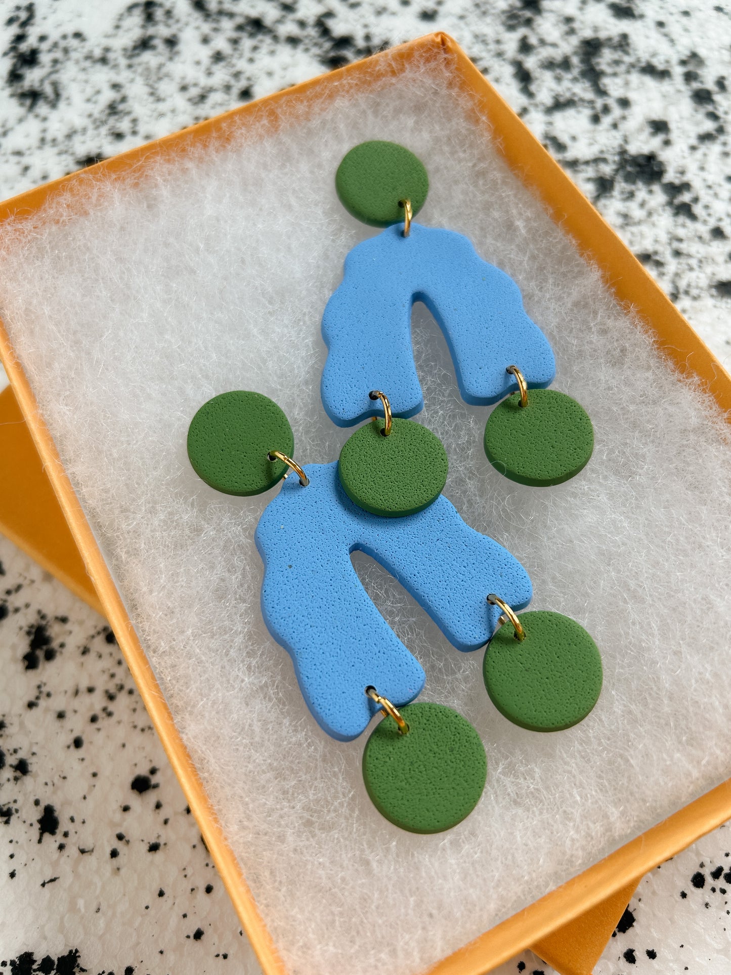 Blue Wavy Arch Earrings