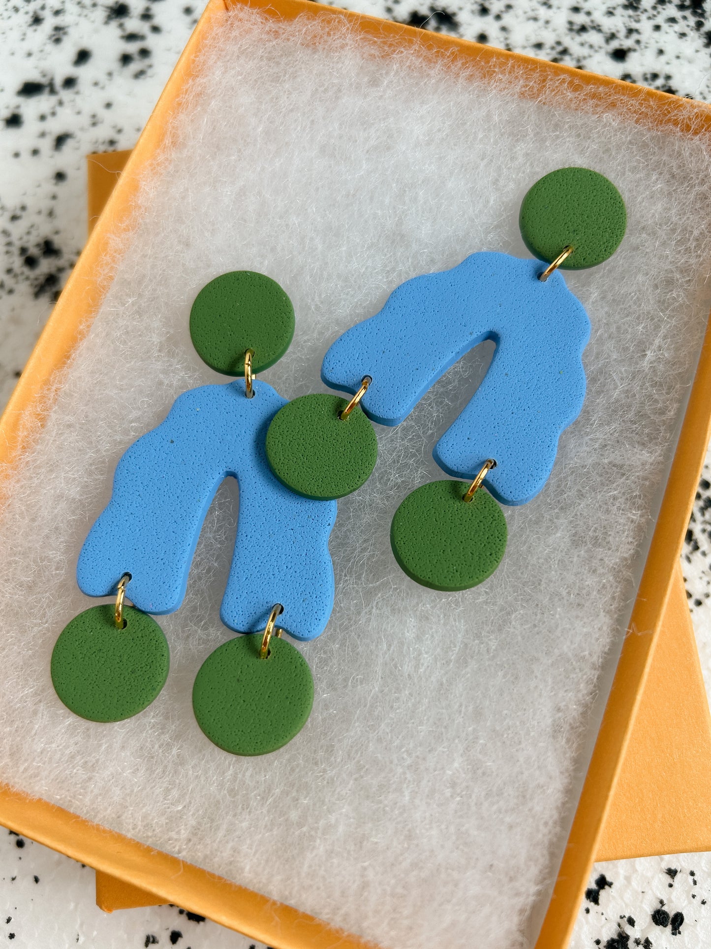 Blue Wavy Arch Earrings