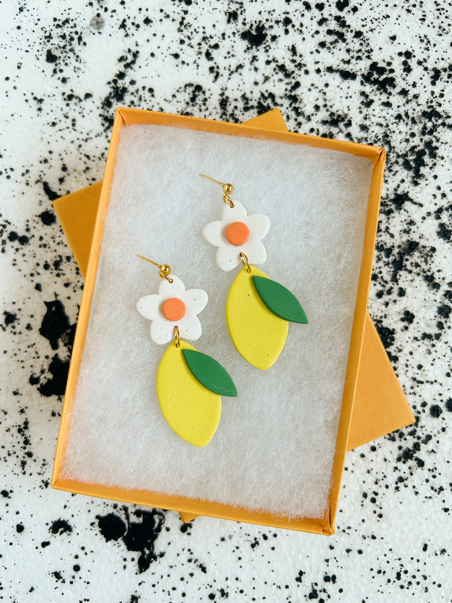 Lemon Citrus Flower Earrings
