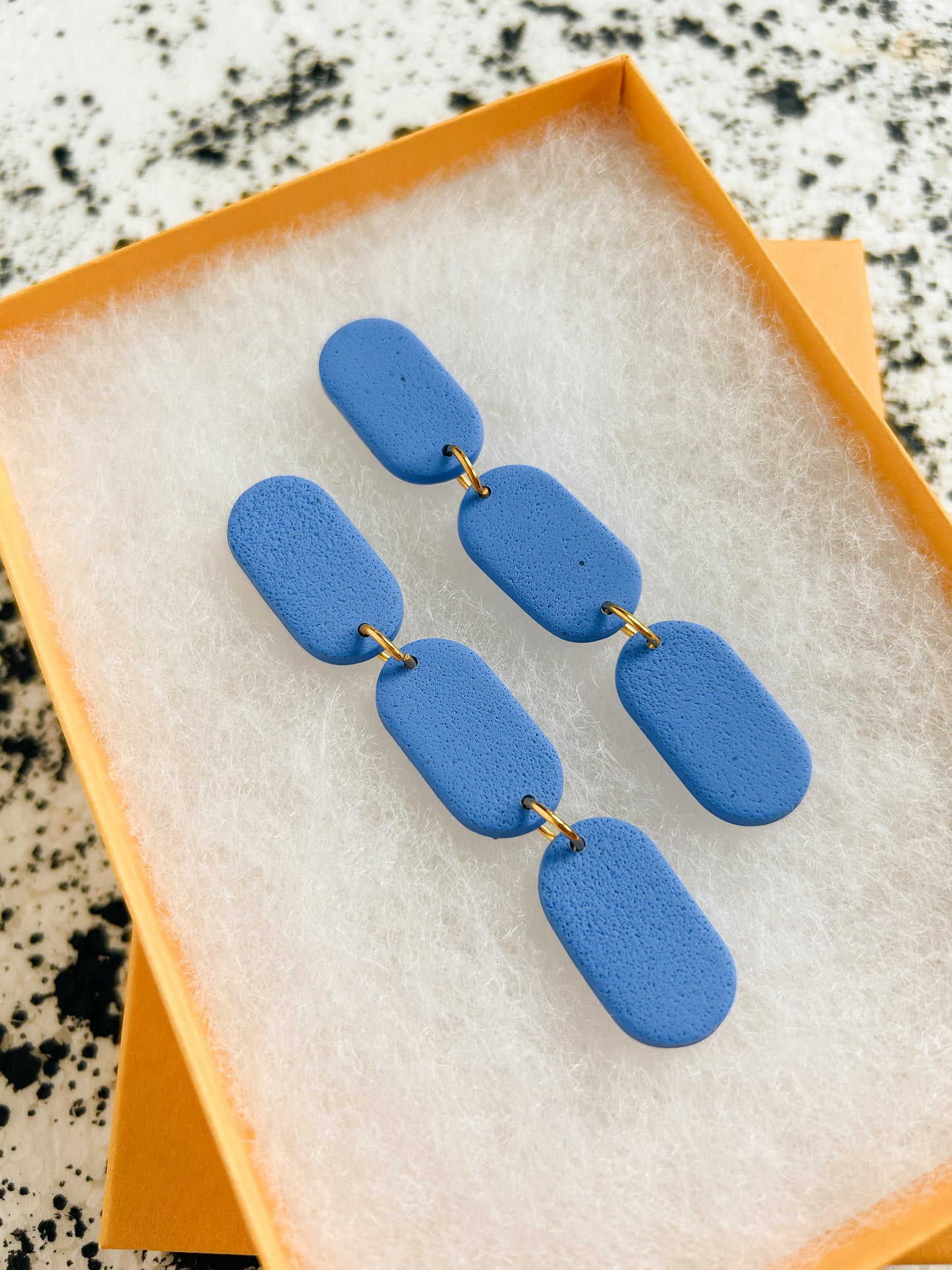 Blue Mia Chain Earrings