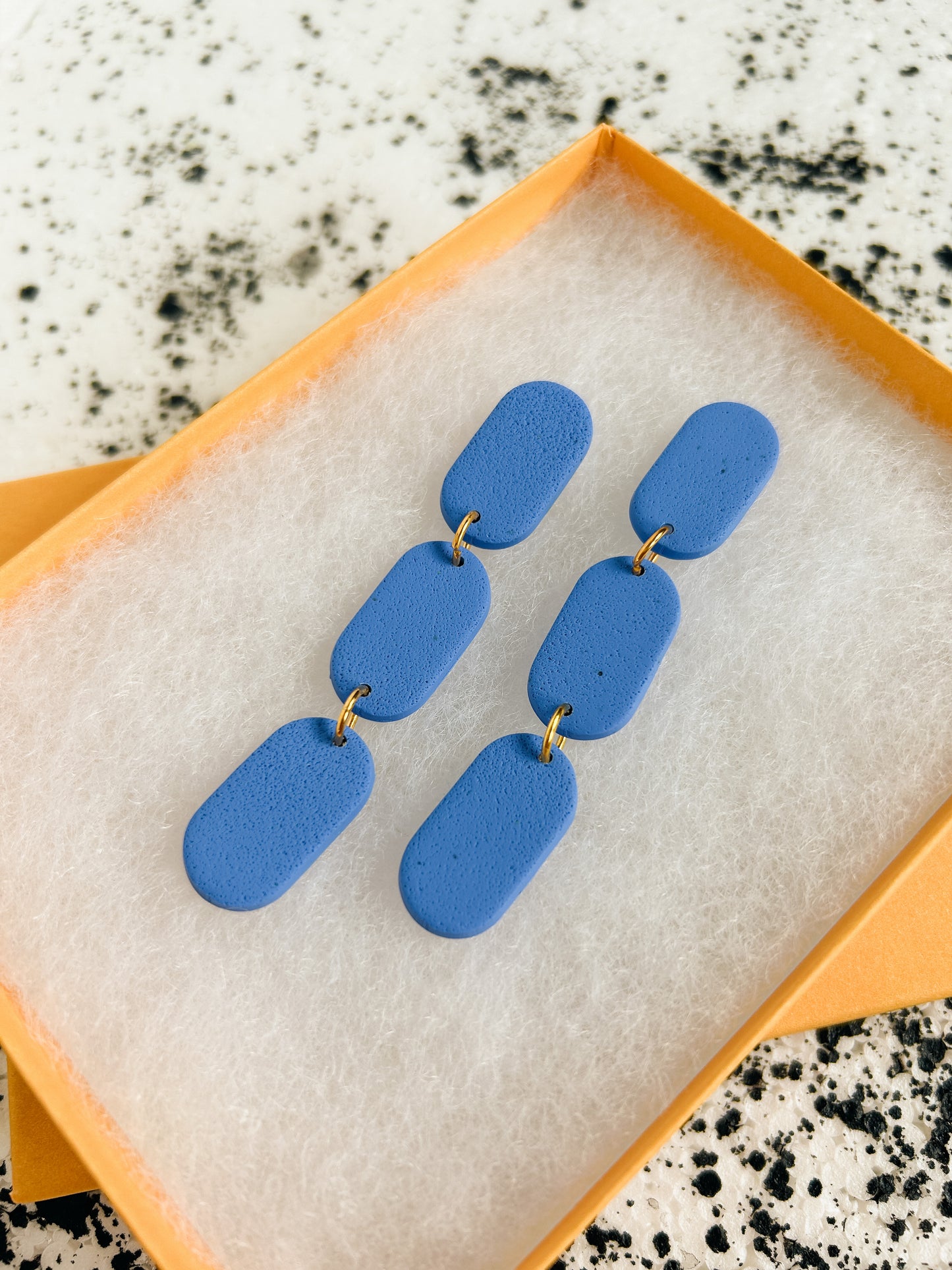 Blue Mia Chain Earrings