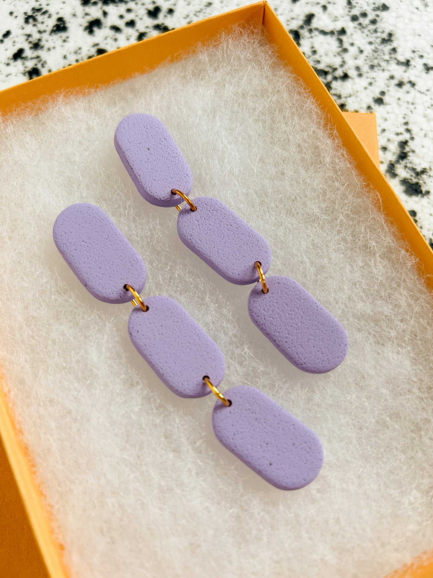 Lavender Mia Chain Earrings