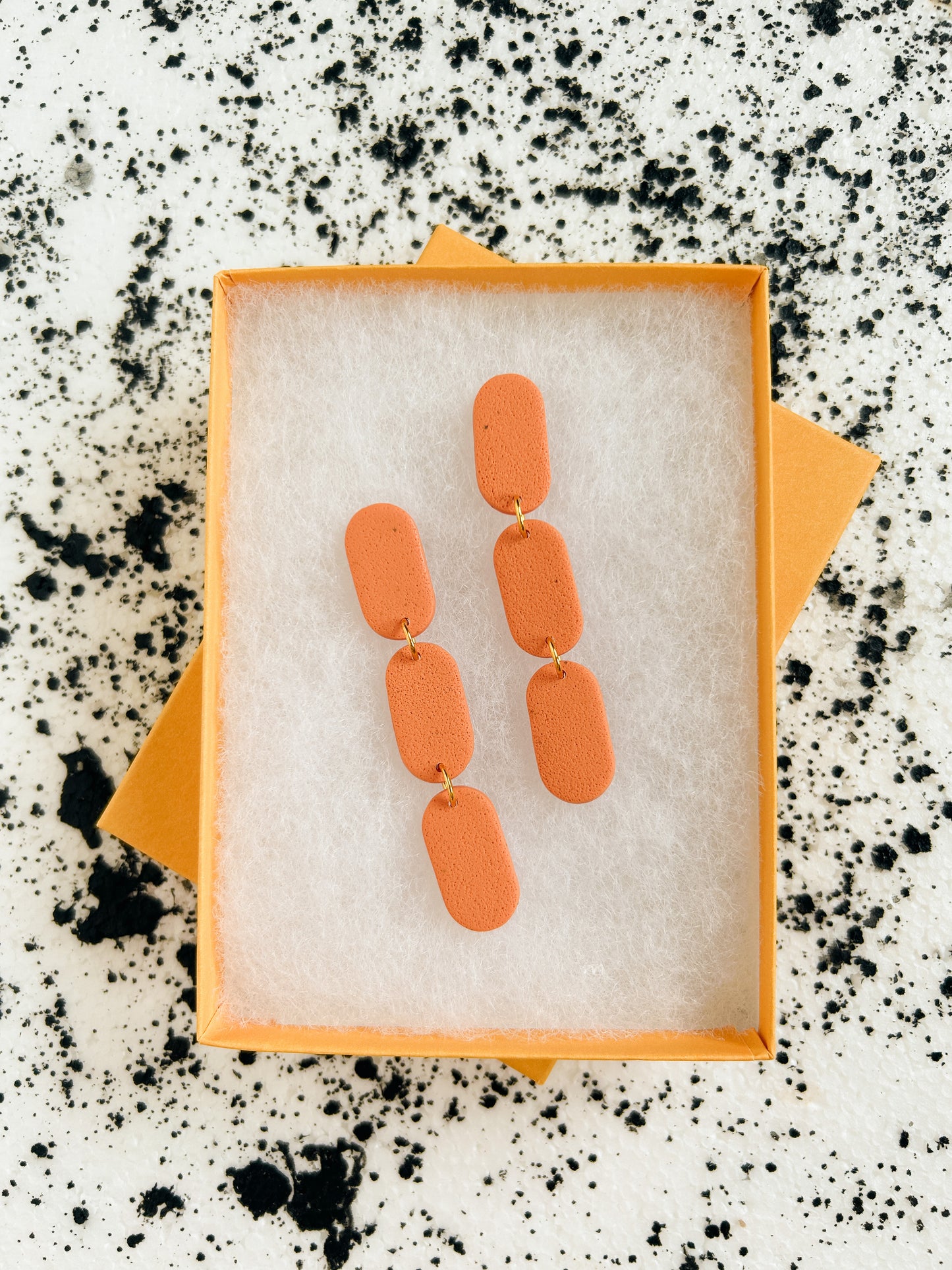 Orange Mia Chain Earrings