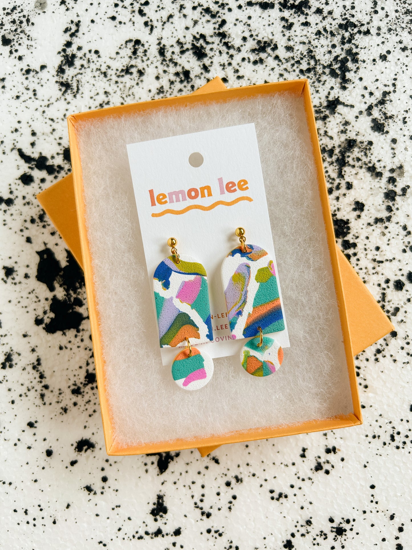Watercolor Collage Earrings