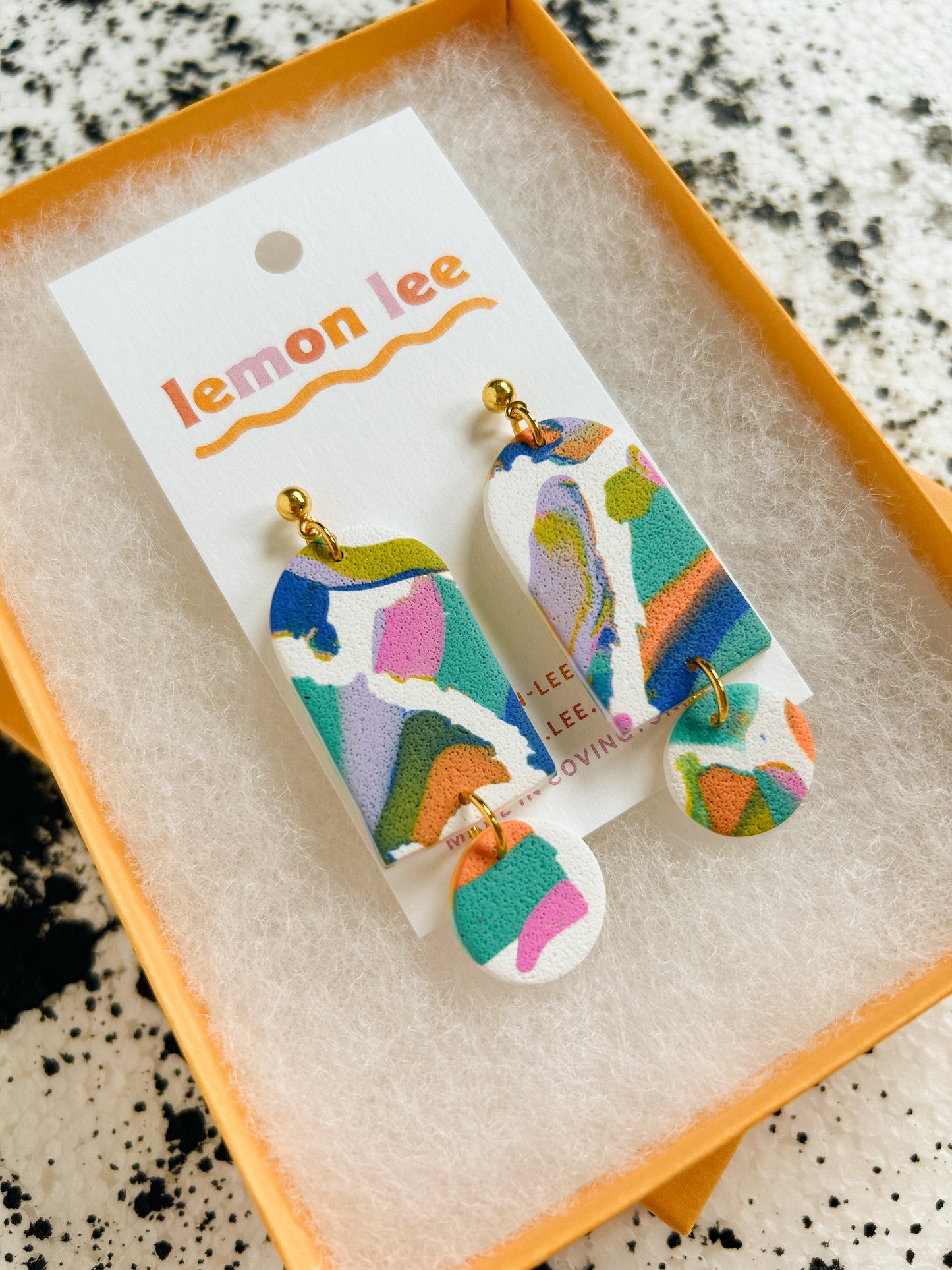 Watercolor Collage Earrings