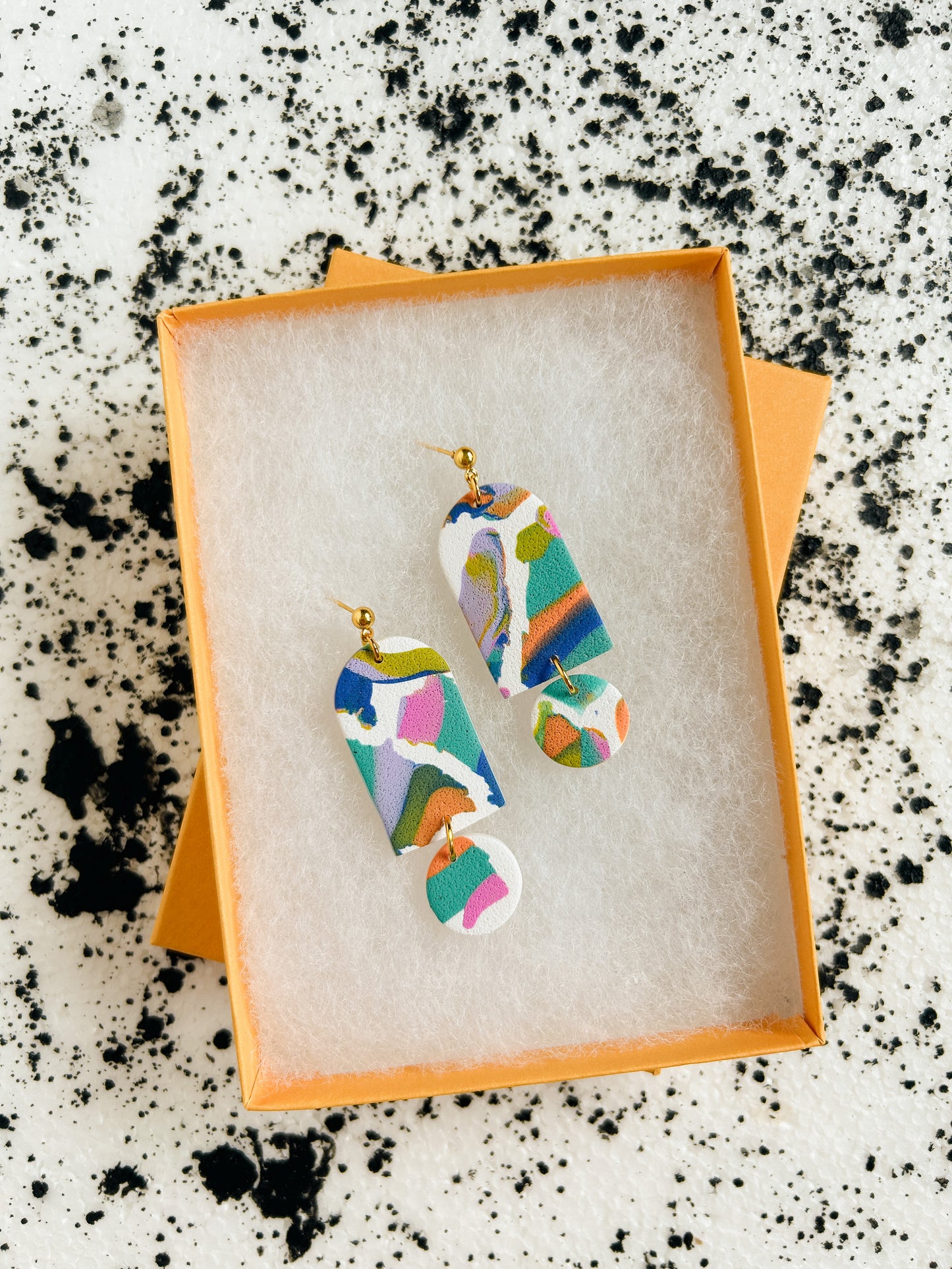 Watercolor Collage Earrings