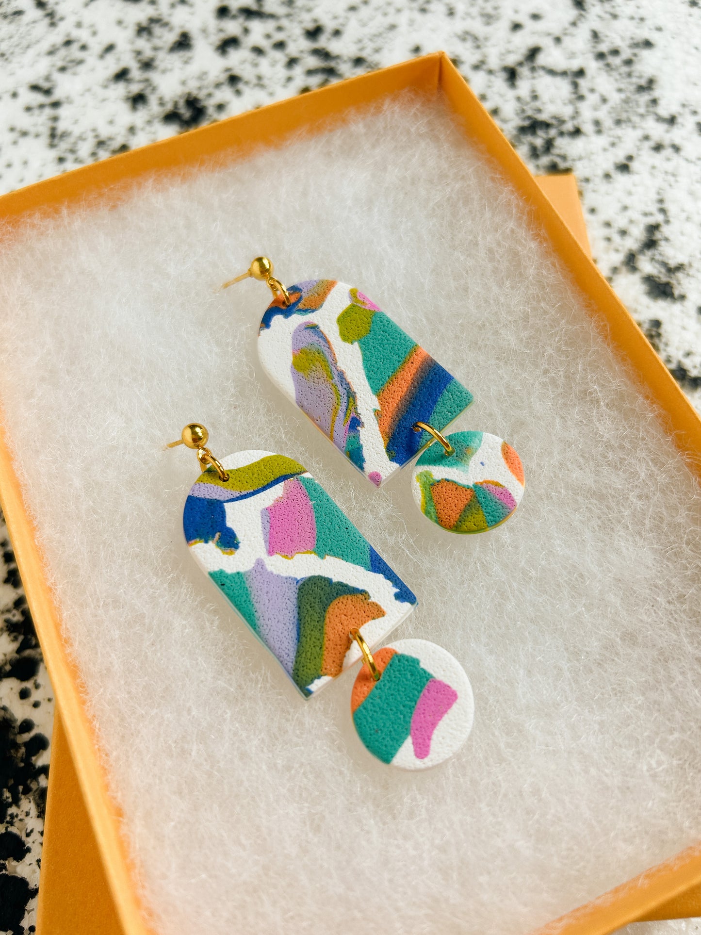 Watercolor Collage Earrings