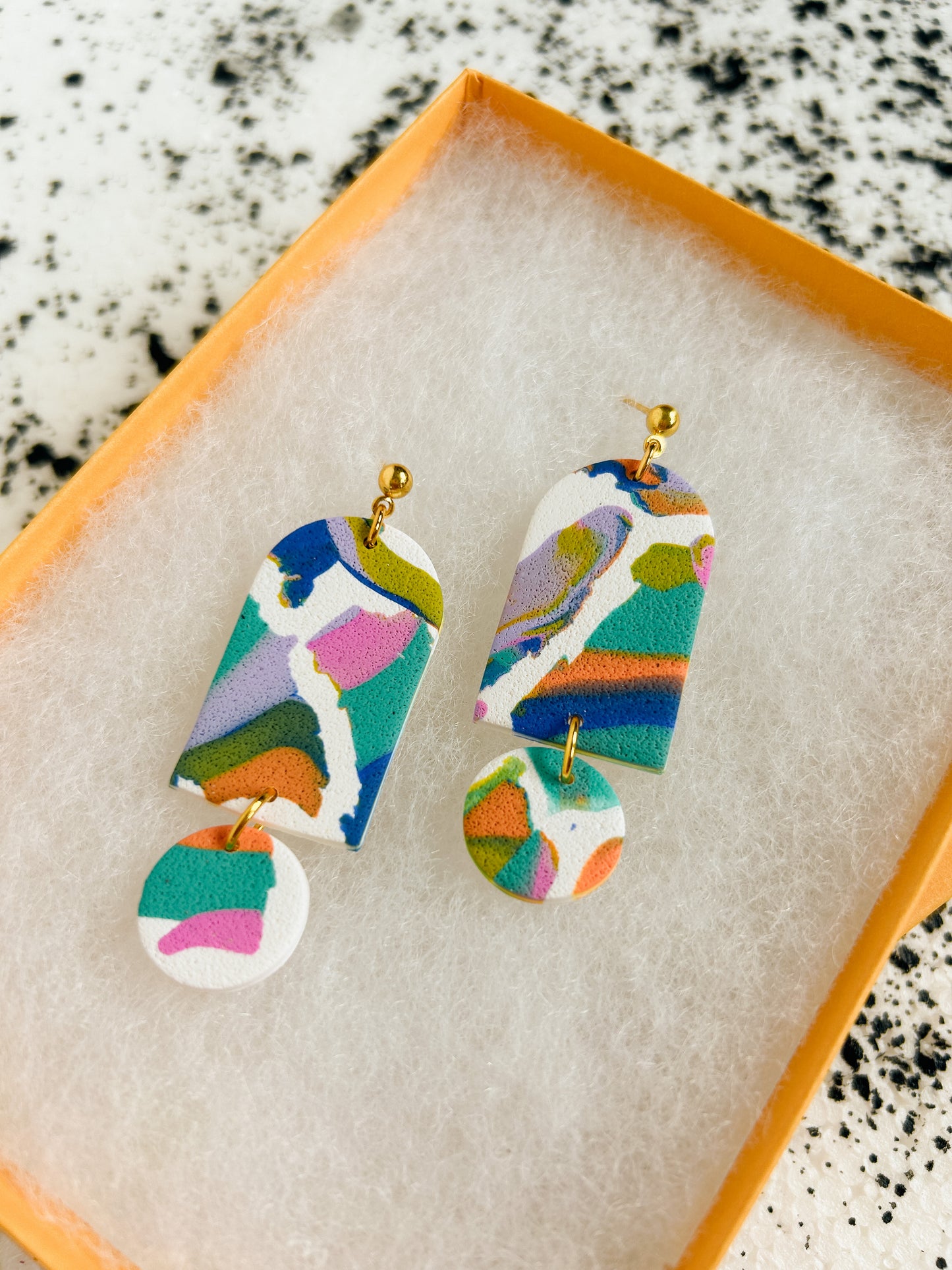 Watercolor Collage Earrings
