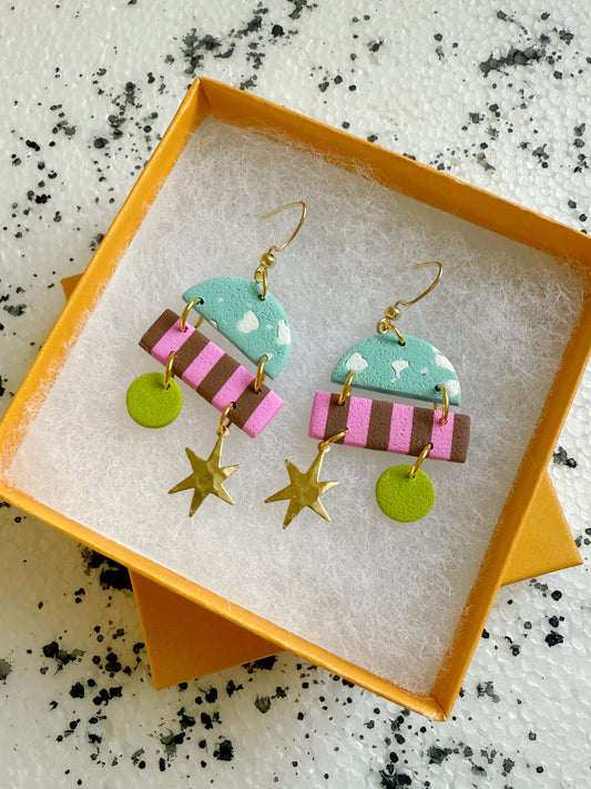luna star earrings