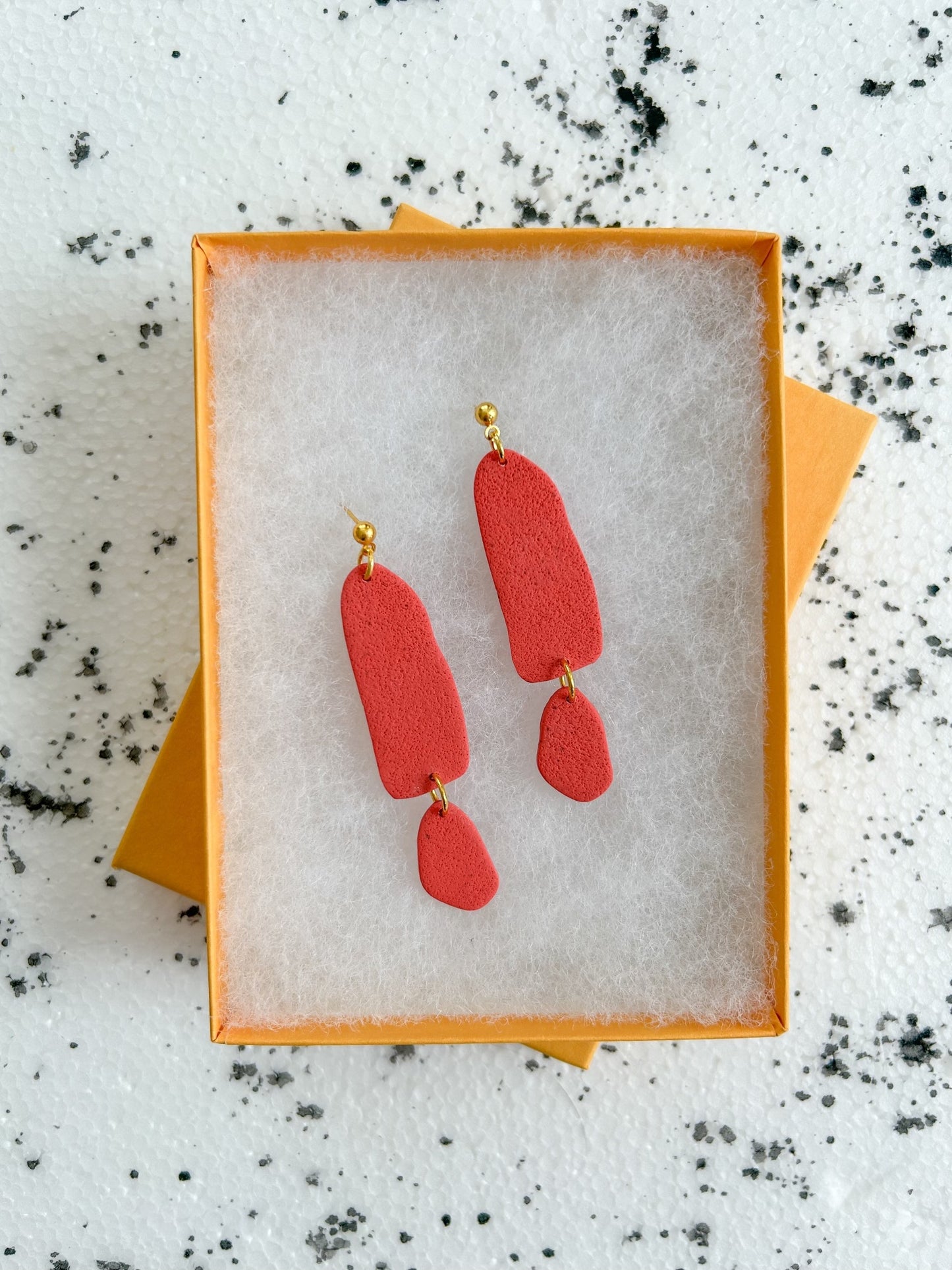 poppy organic drop earrings