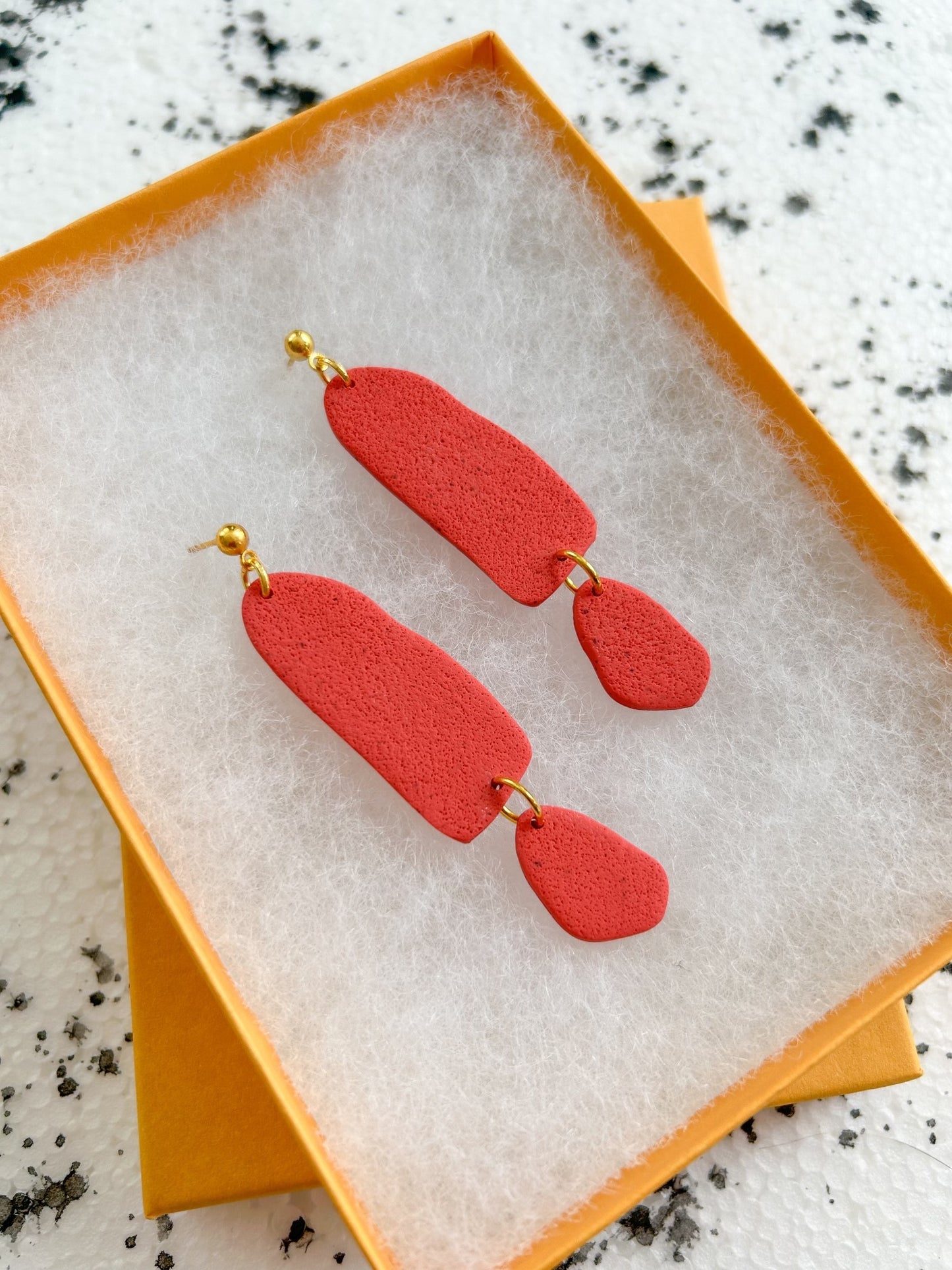 poppy organic drop earrings