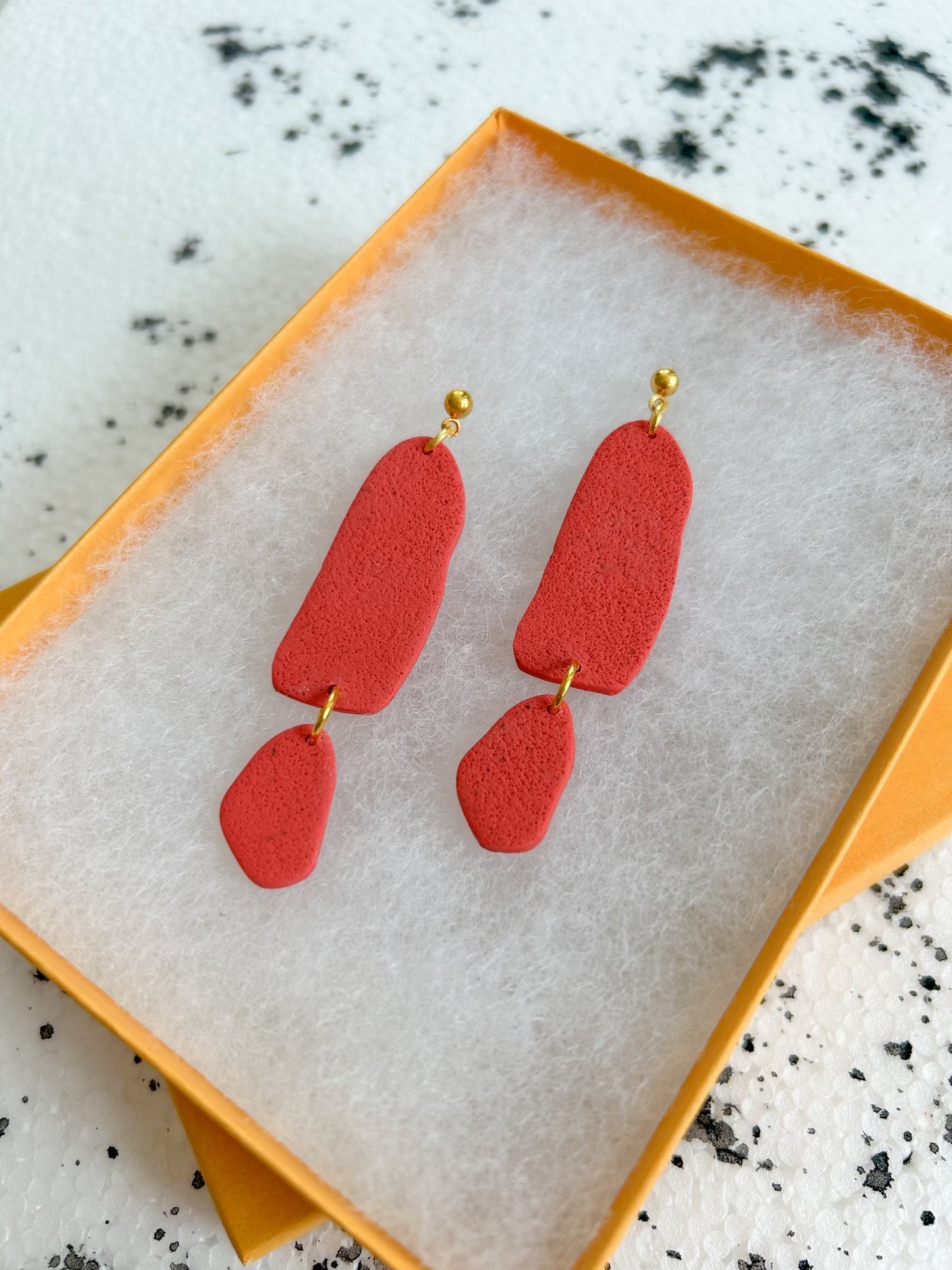 poppy organic drop earrings