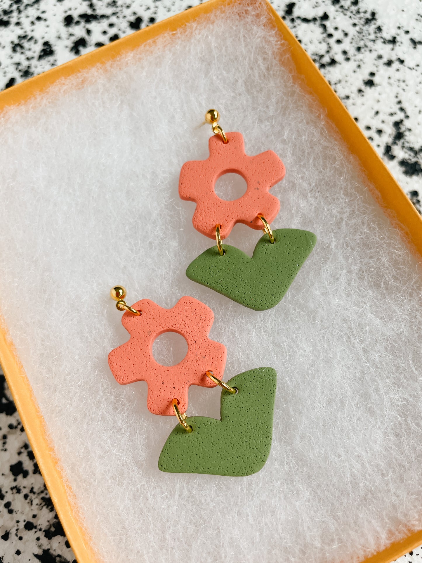 Peach Flower Earrings