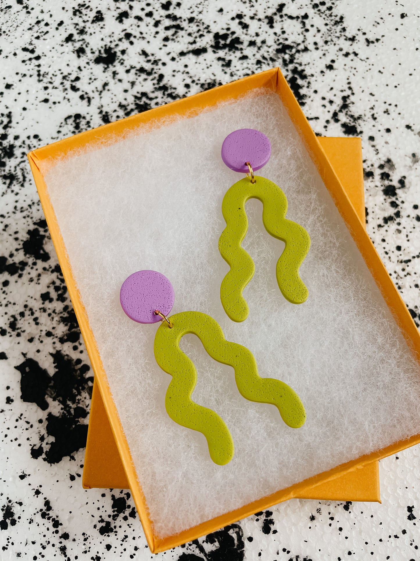 Chartreuse Squiggle Earrings