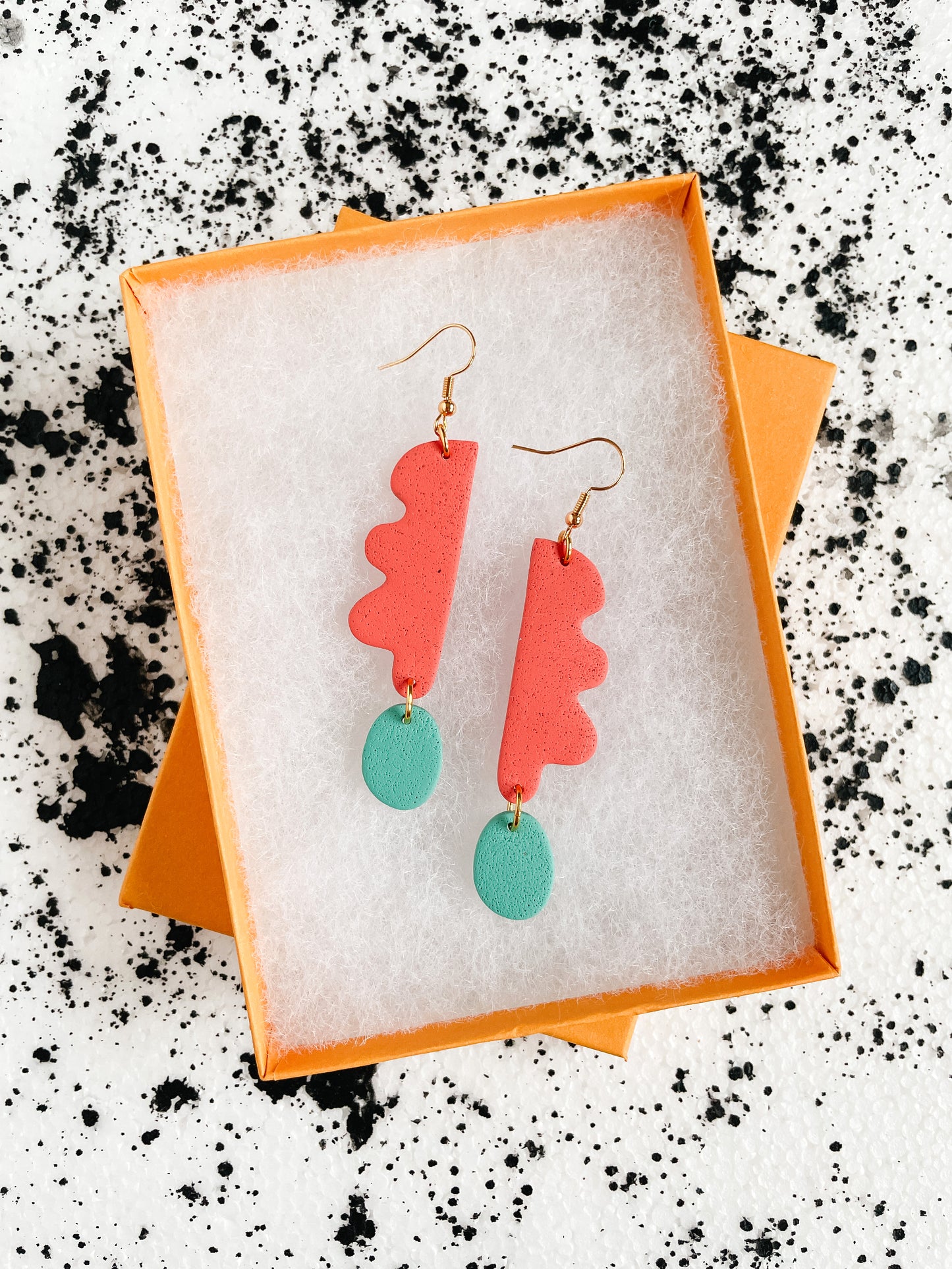 Coral Wavy Days Earrings