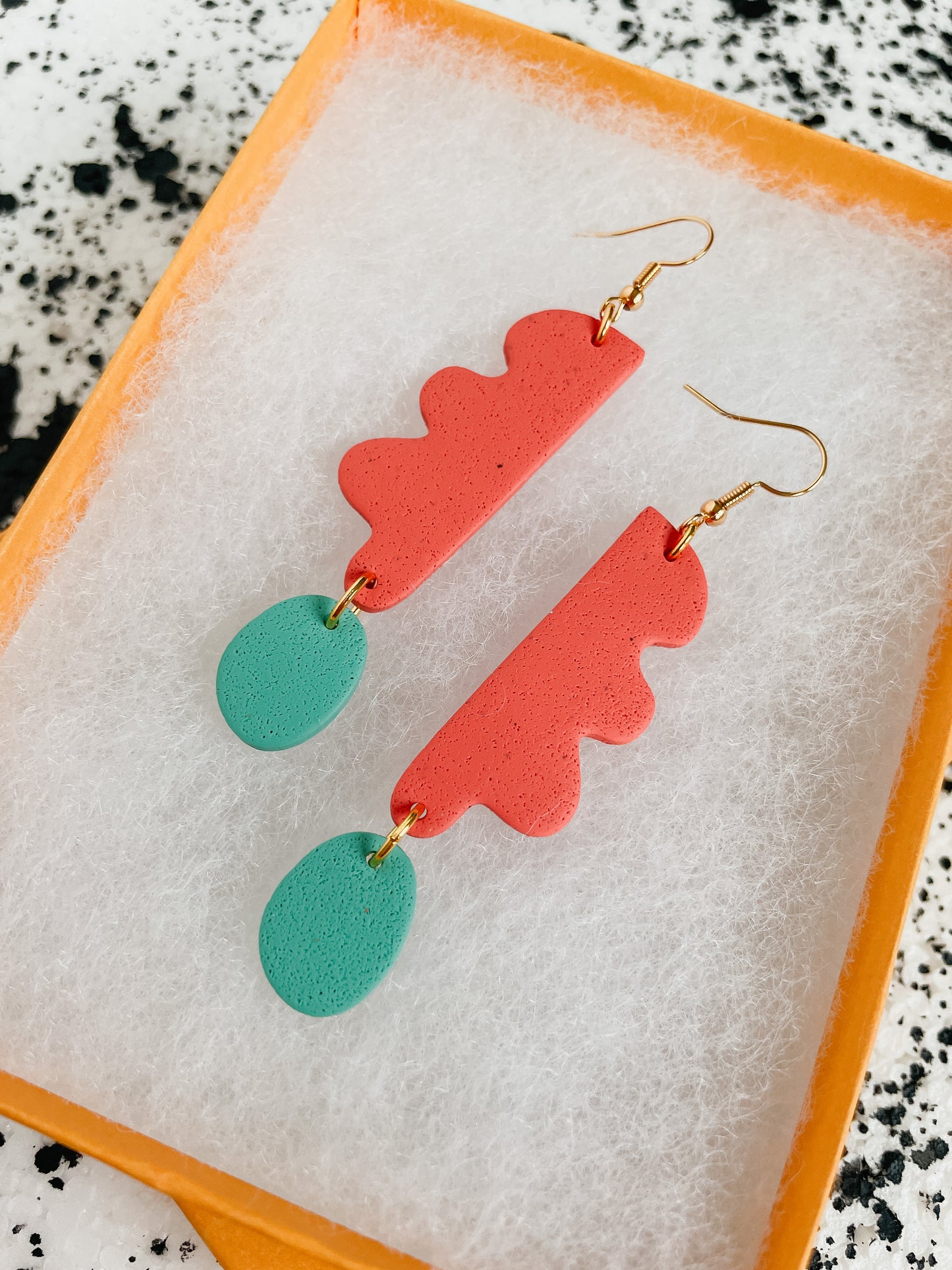 Coral Wavy Days Earrings