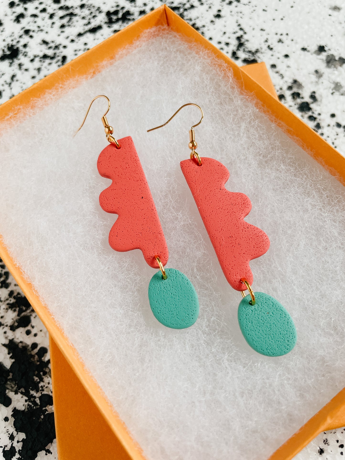 Coral Wavy Days Earrings