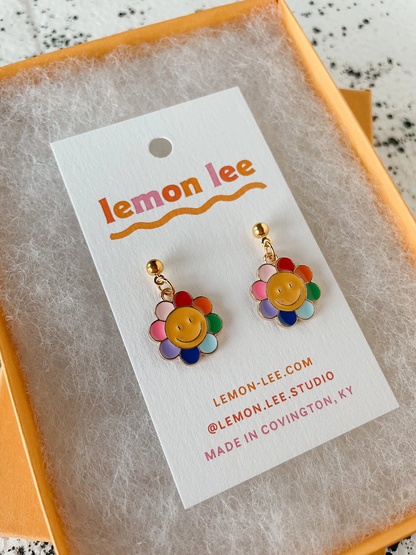 Rainbow Daisy Earrings