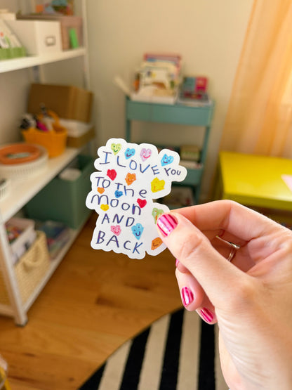 Love You to the Moon and Back Vinyl Sticker