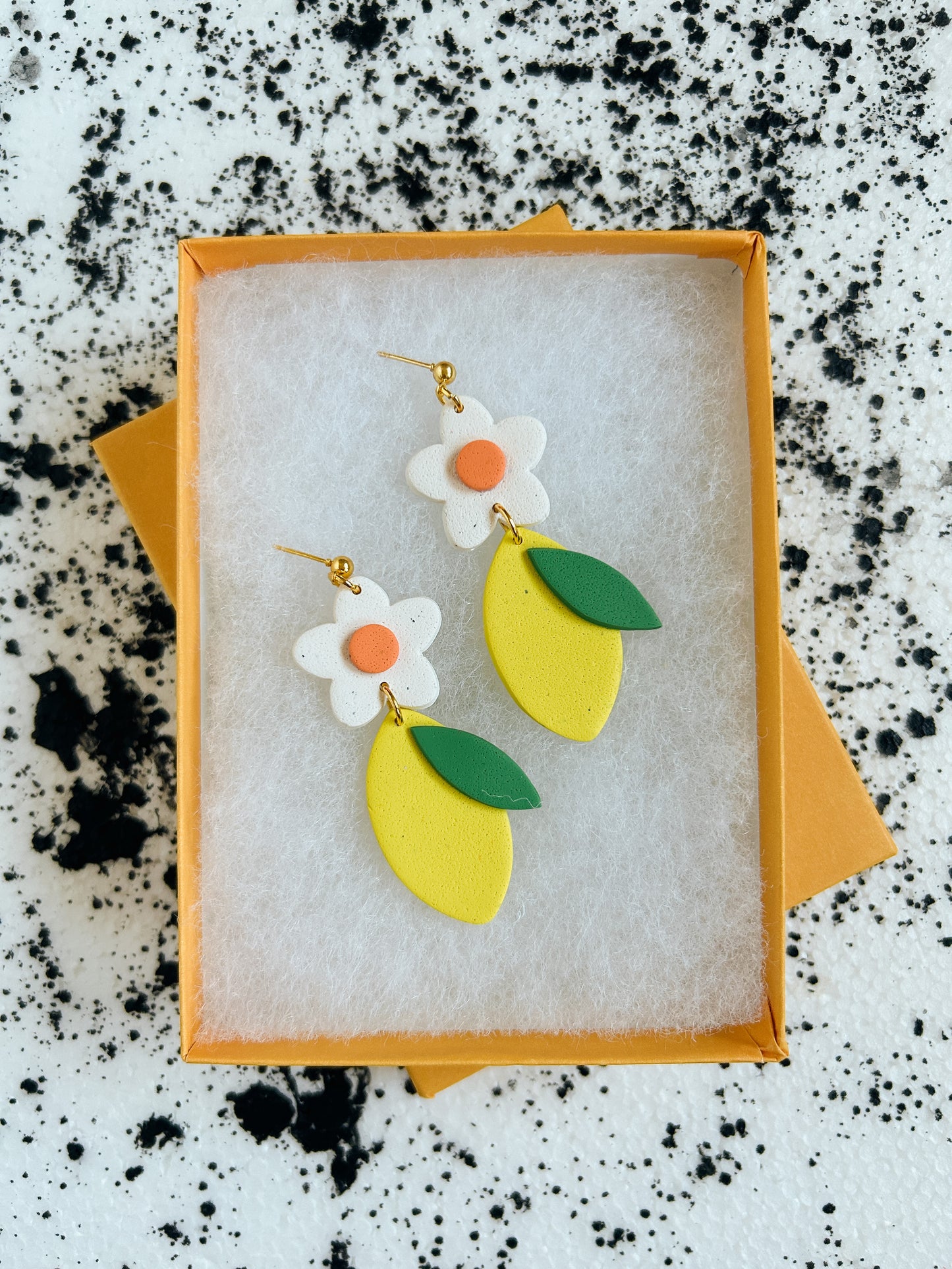 Lemon Citrus Flower Earrings