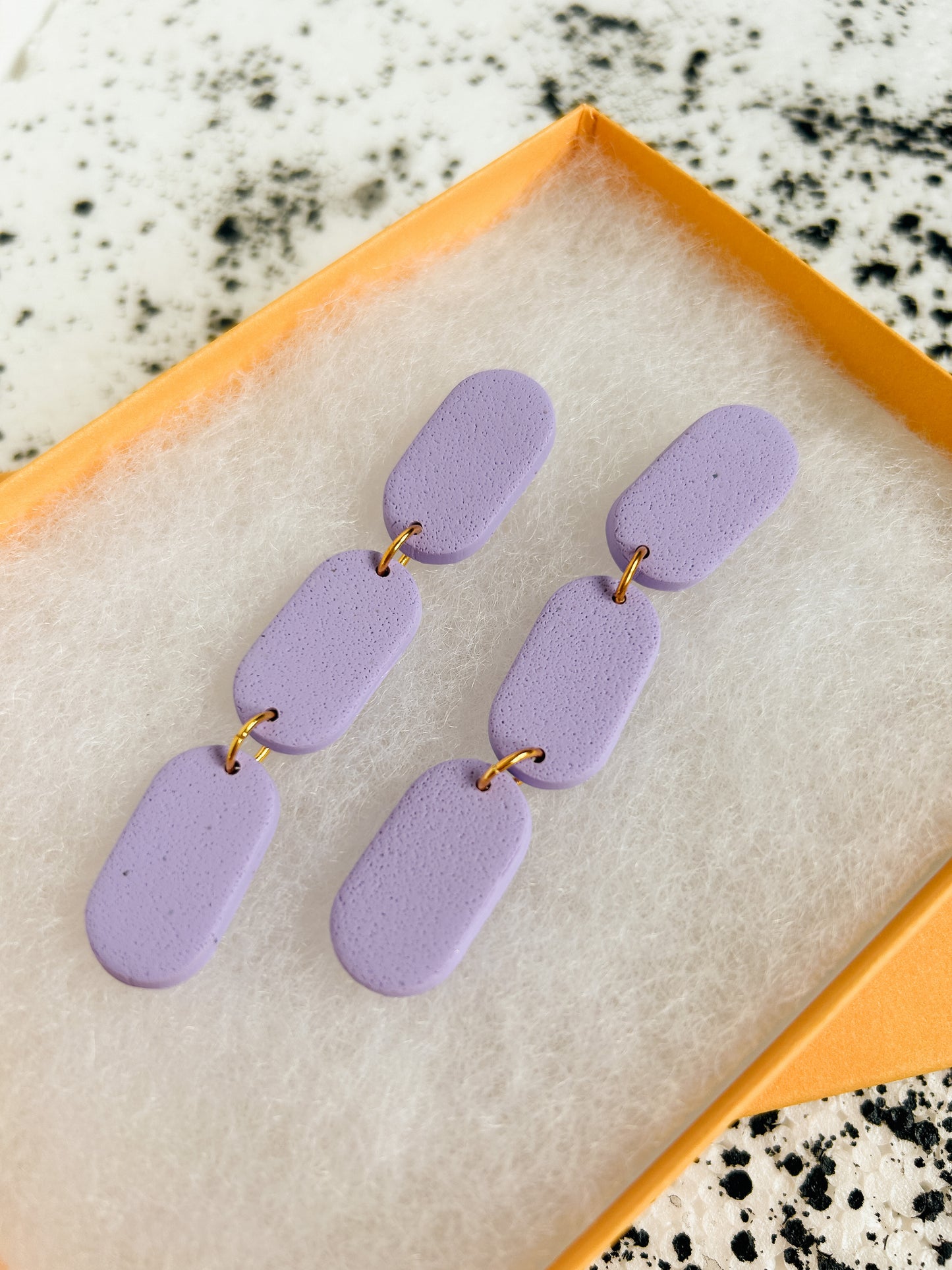 Lavender Mia Chain Earrings