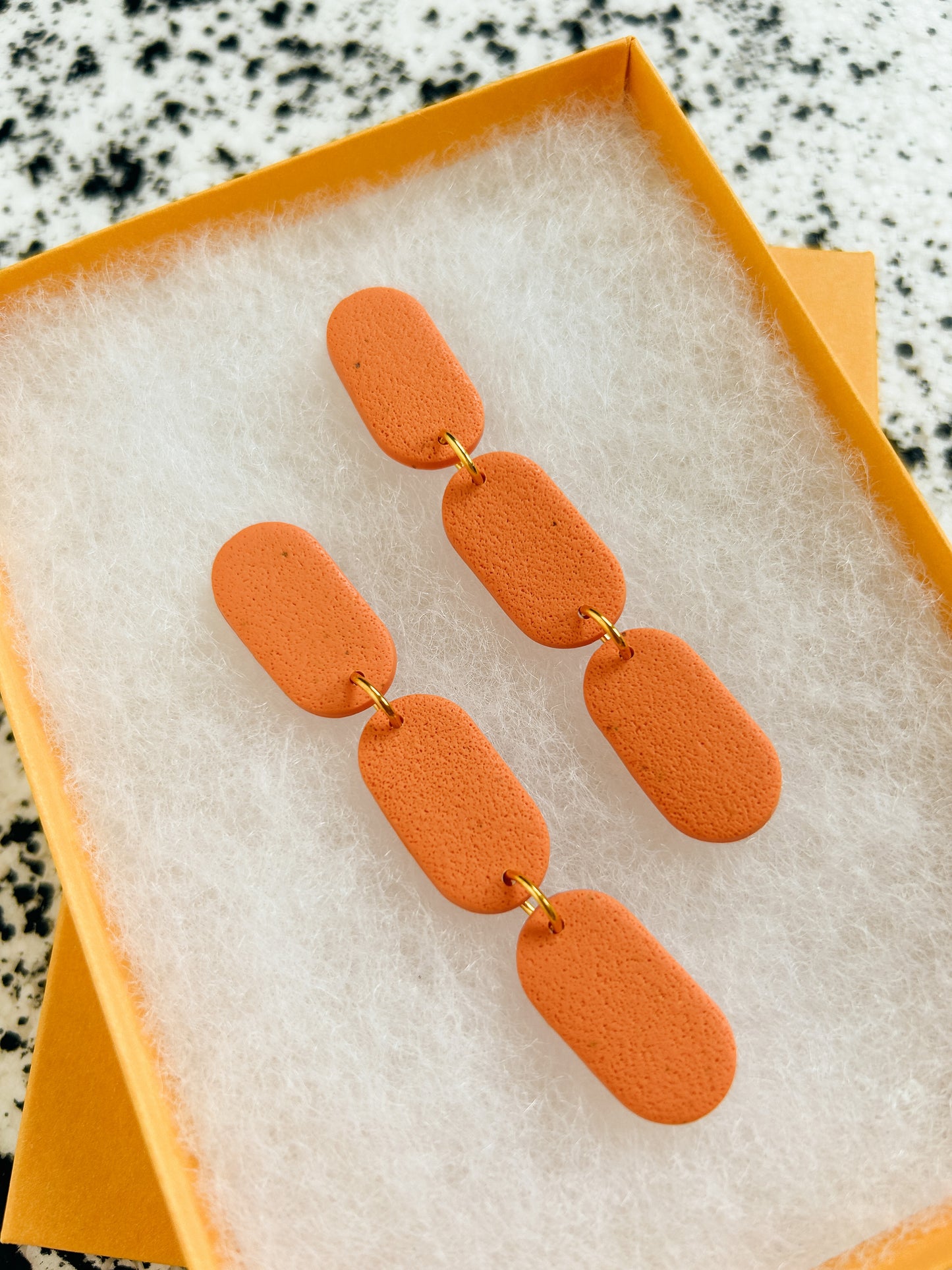 Orange Mia Chain Earrings