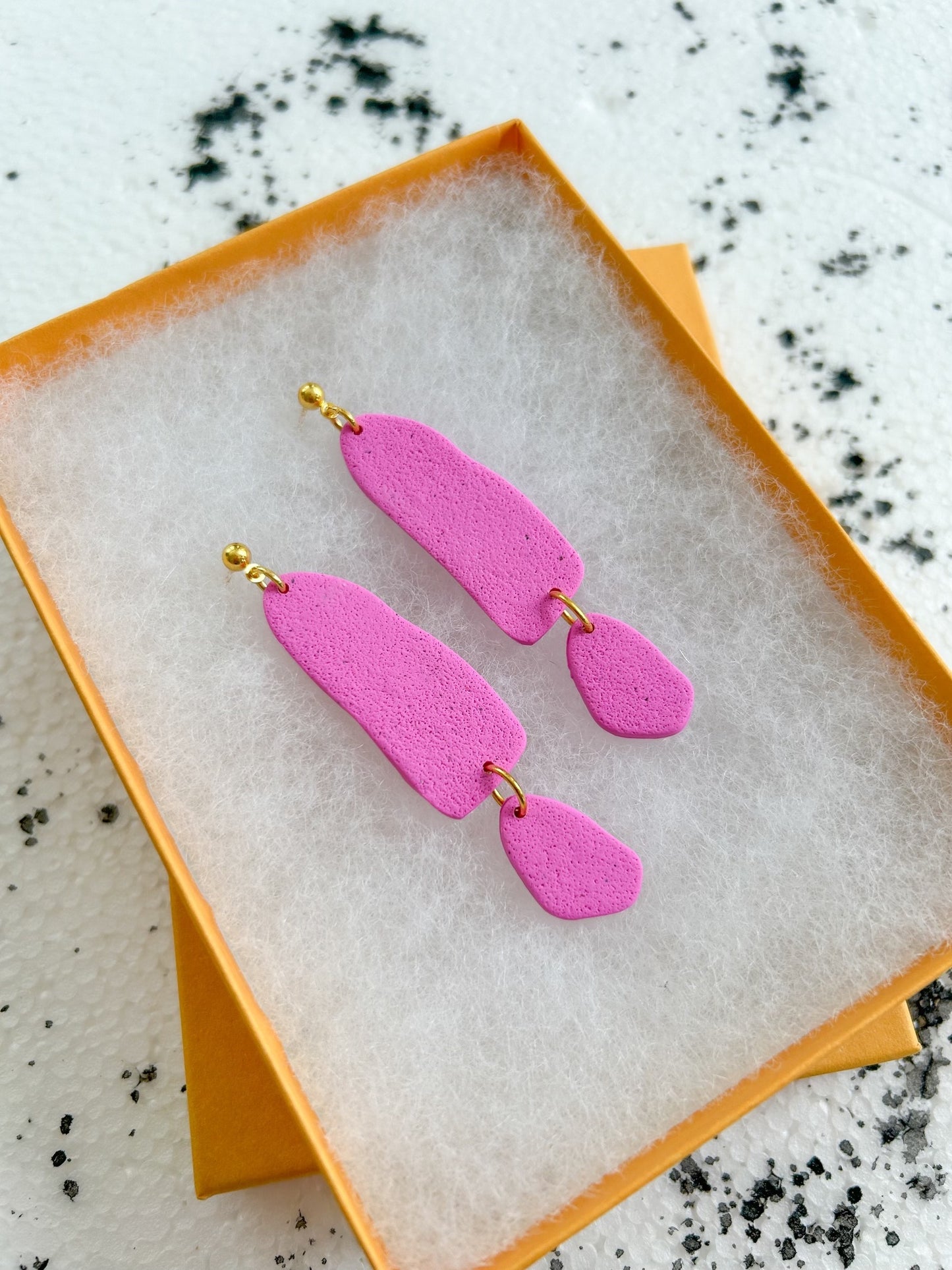 bubblegum organic drop earrings